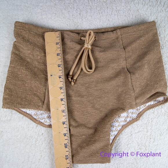 New! Set! Free People Resin Obsidian cream surf High-Waist Bikini, size S - Picture 8 of 11
